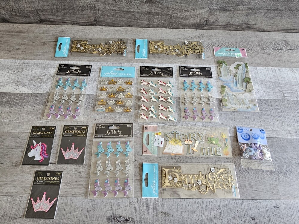 Sticker Lot - Fantasy Fairy Tale Mermaid + Scrapbooking 3D Stickers Jolee's #14